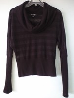 Brown cowl neck knit top