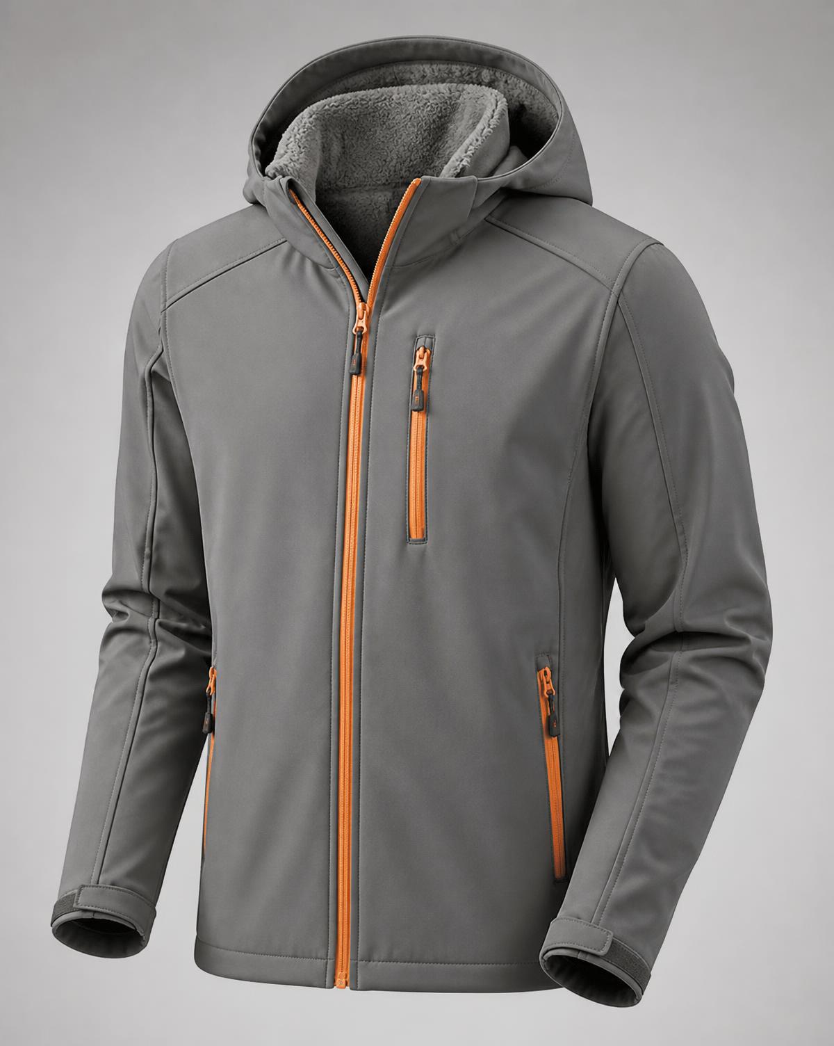 Fleece-lined hiking softshell jacket
